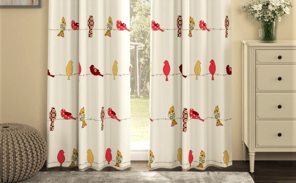 humming bird cotton curtains