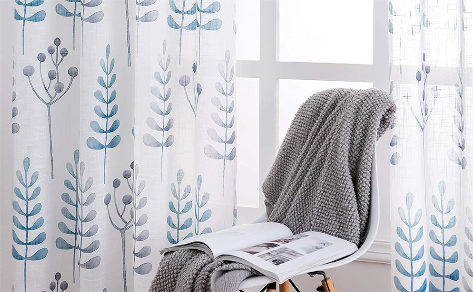 sheer printed curtains